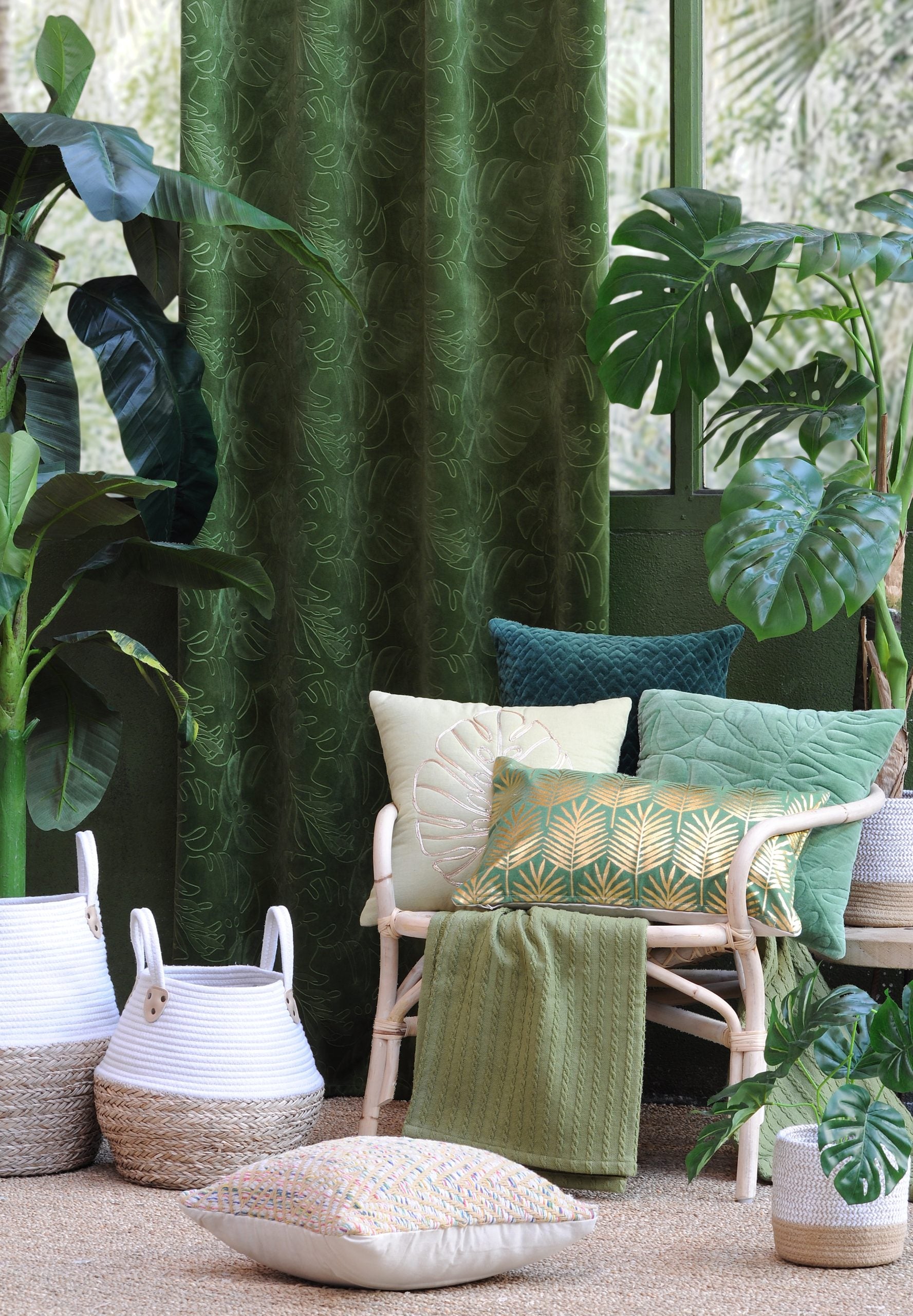 Cuscino Verde Tropika 40X40 Cm