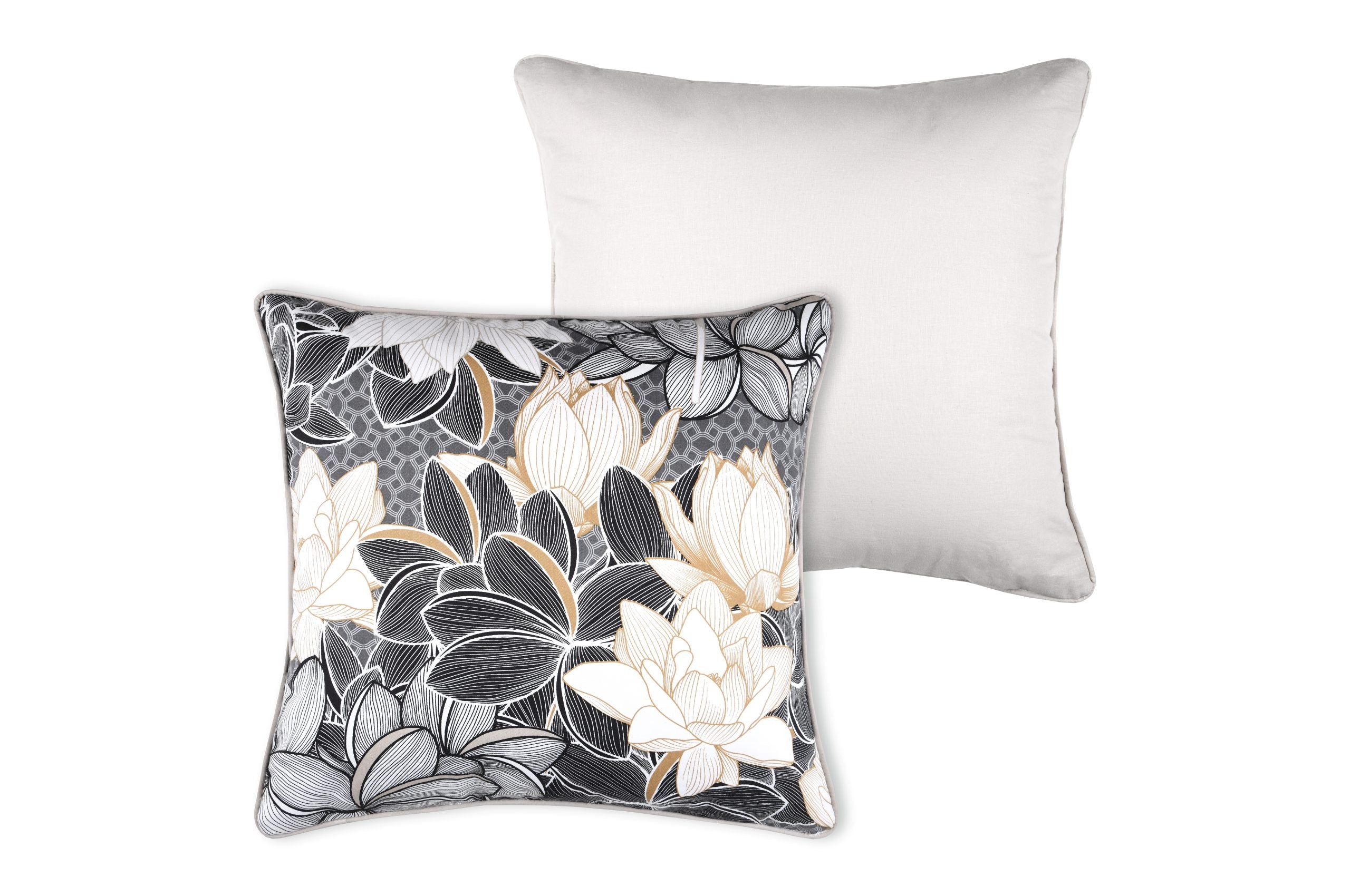 Cuscino Lotus Aquitaine 45X45 Cm Nero