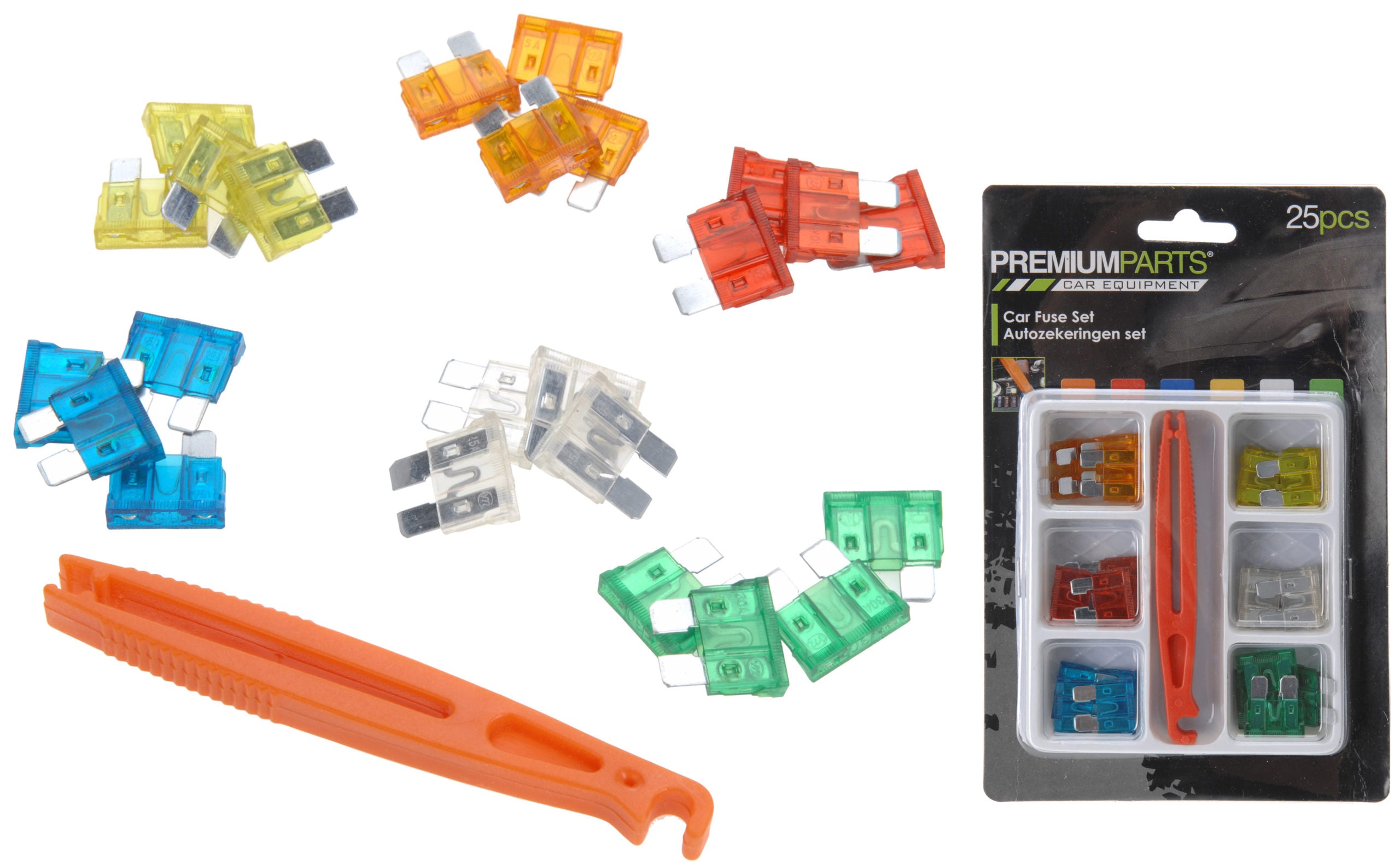 Set 24 Fusibili Auto Con Pinza