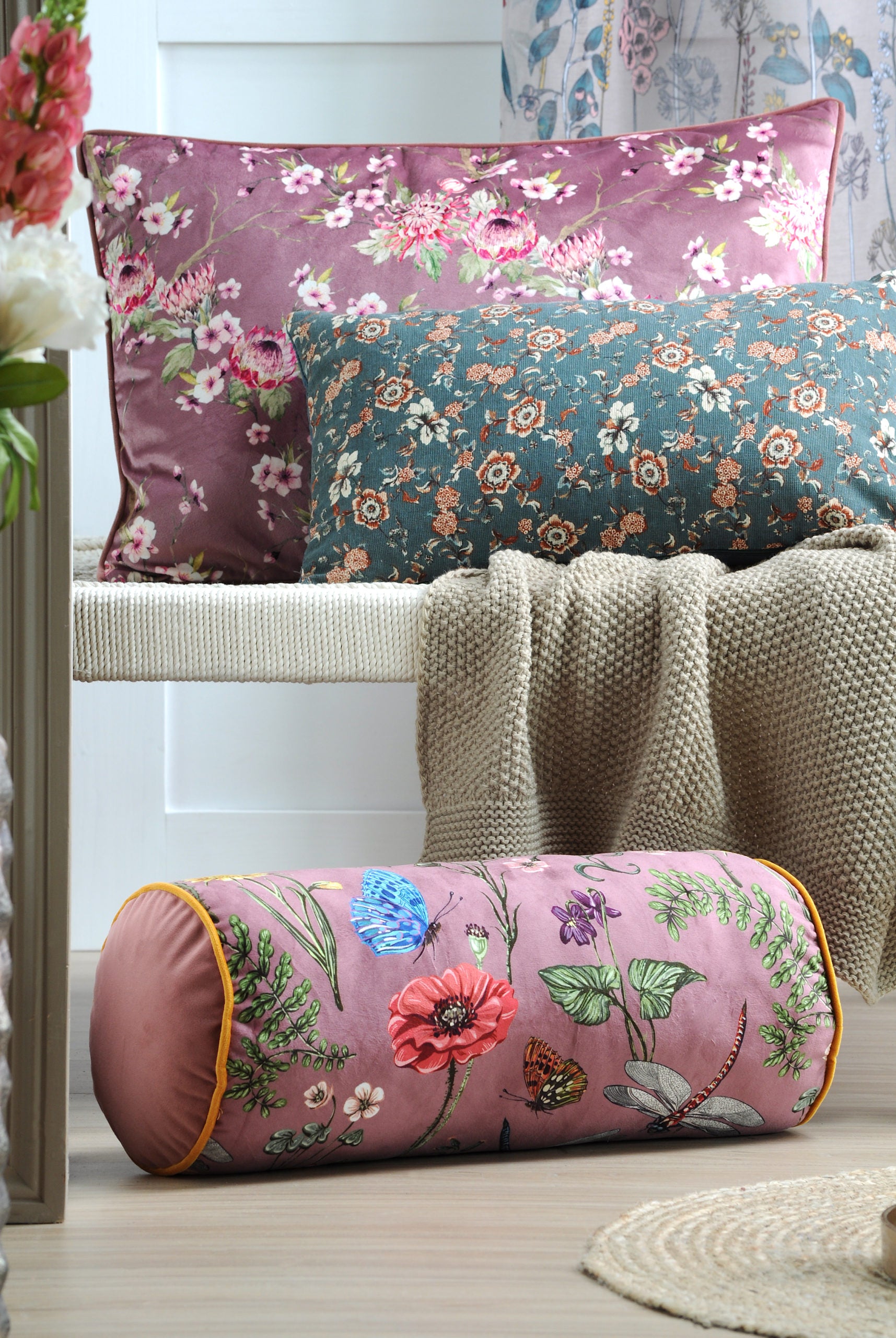 Boudoir Polochon 20X50 Cm Vieux Rose