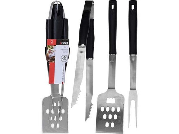 Set 3 Utensili Per Barbecue Inox