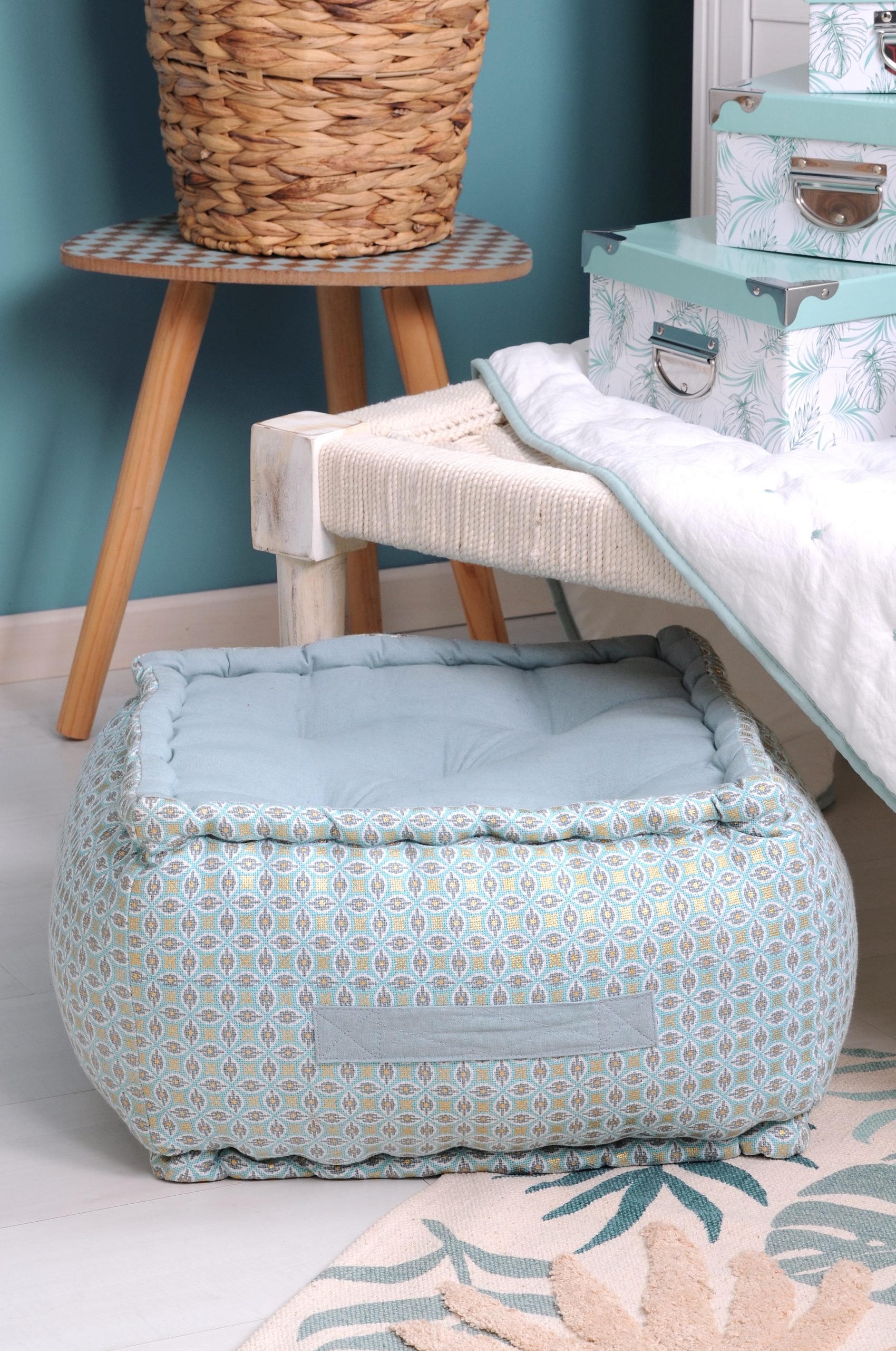 Pouf Acquamarina Soledad 40X40X30 Cm