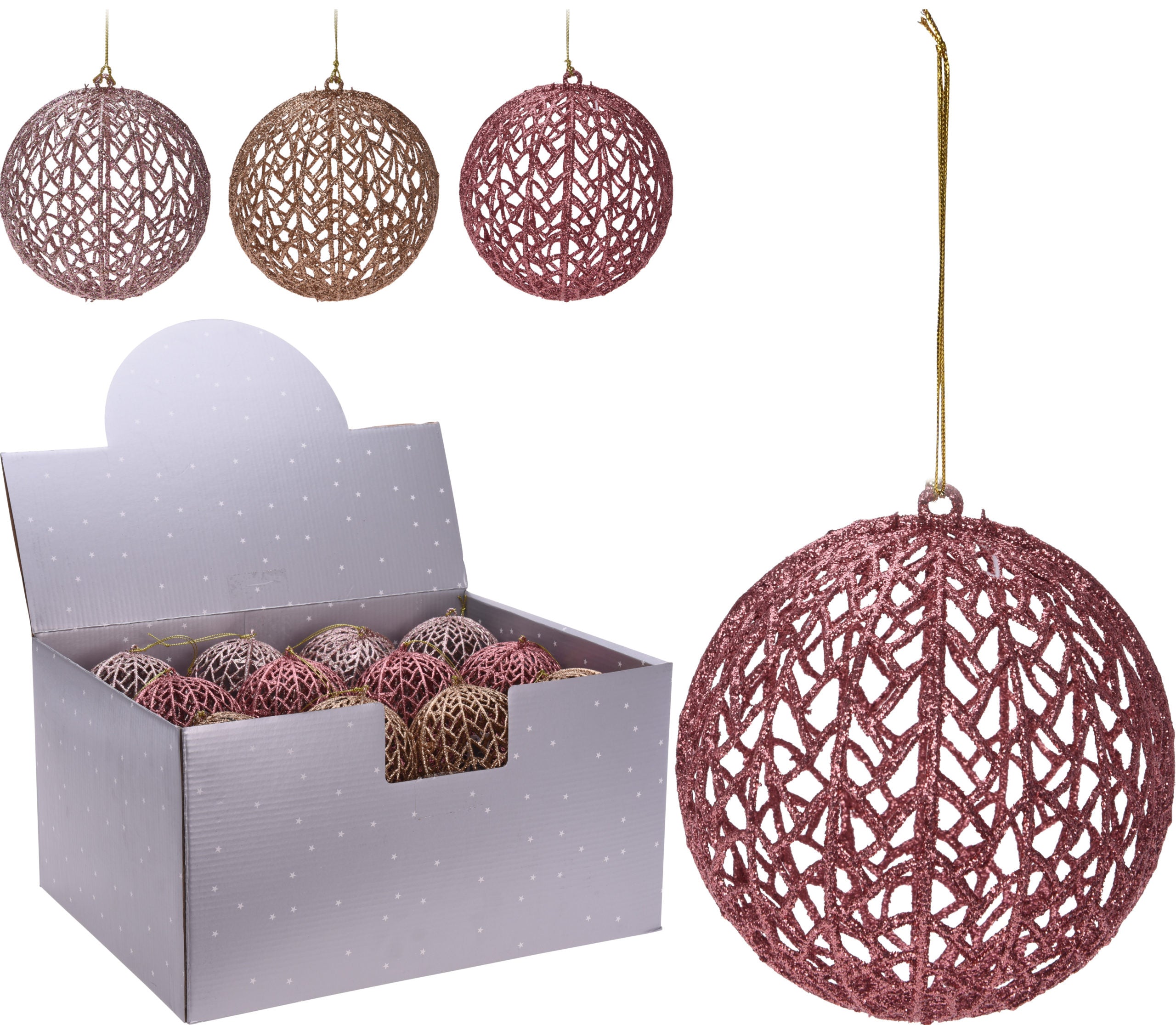 Sfera Glitter 9 cm ornamento natalizio decorativo con finitura glitterata - DeMatteis.it