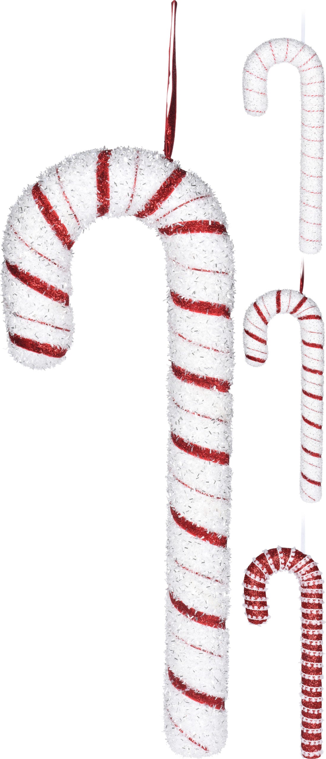 Pendente Candy Cane decorativo natalizio da 52 cm con strisce rosse per addobbi e decorazioni natalizie - DeMatteis.it