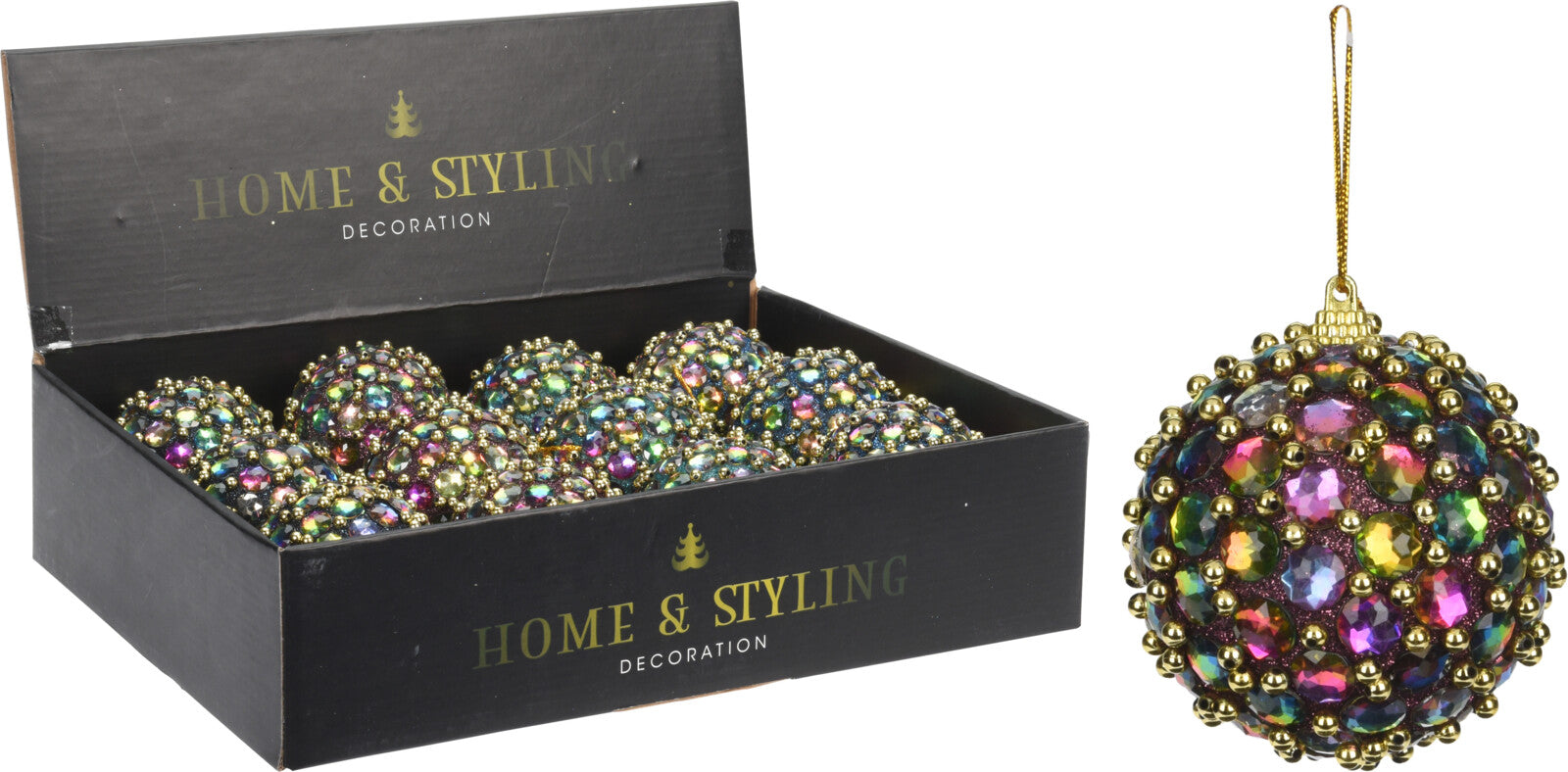 Pallina di Natale con perline diametro 8 cm decorazione natalizia Home & Styling - DeMatteis.it