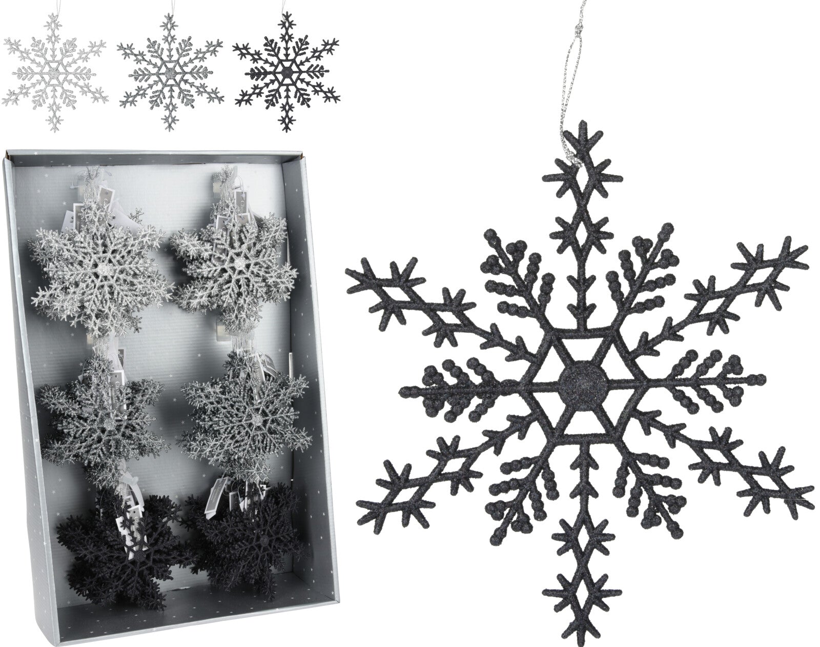 Pendente Fiocco Glitterato 15 cm decorazione natalizia per addobbi natalizi 1 pezzo - DeMatteis.it