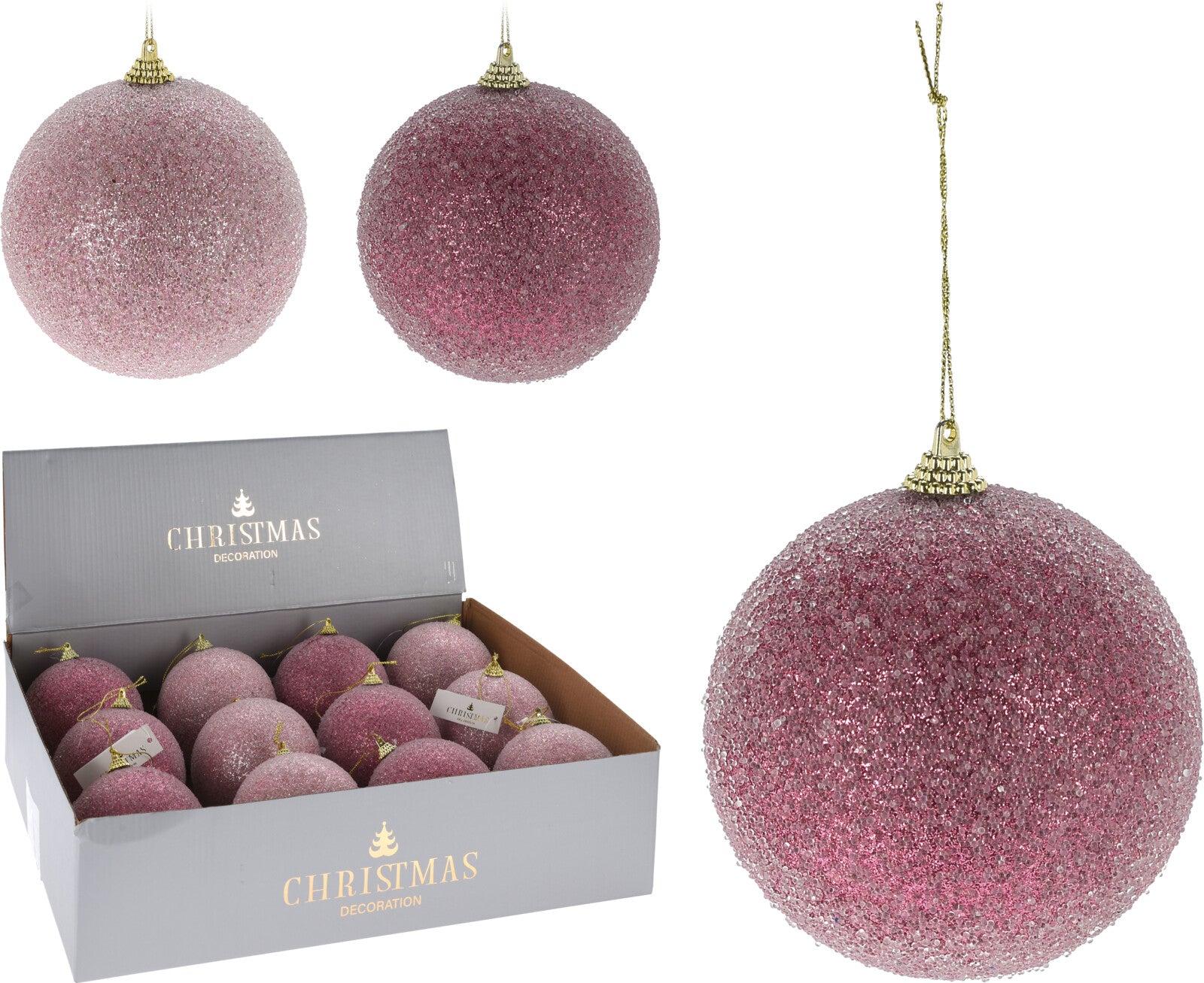 Pallina natalizia con perline diametro 10 cm per decorazioni albero di Natale - DeMatteis.it