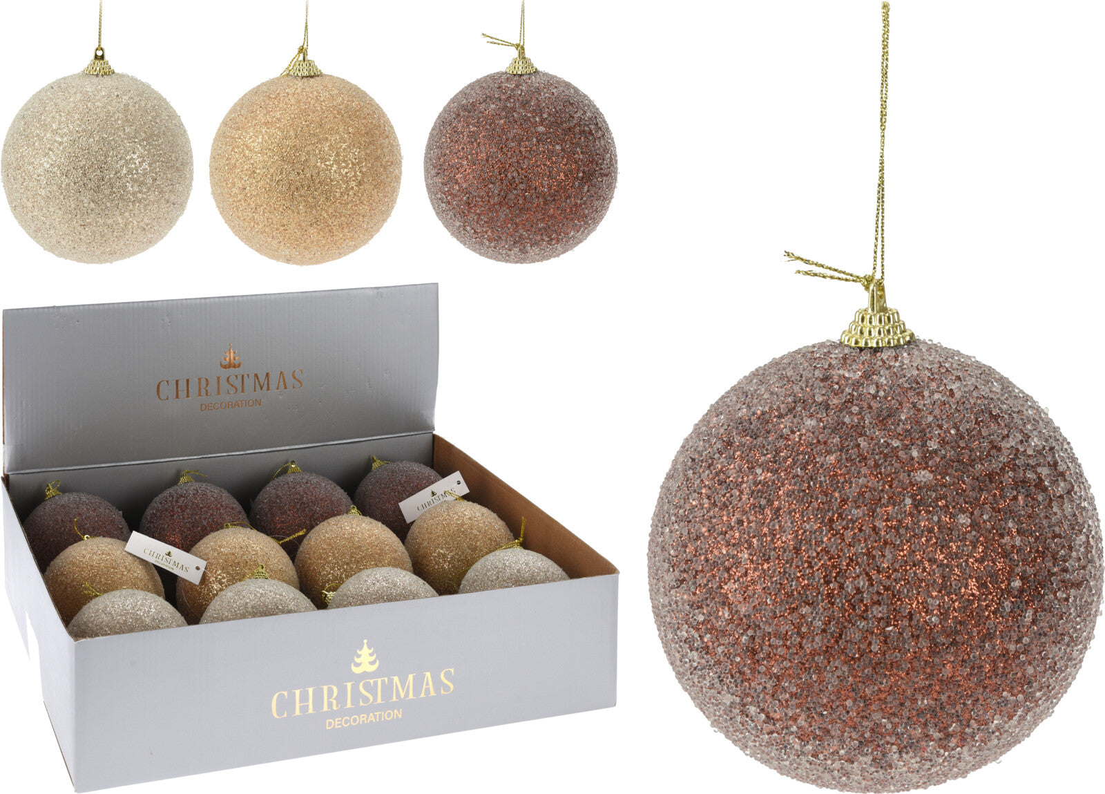 Pallina natalizia con perline diametro 10 cm decorazione per albero di Natale - DeMatteis.it