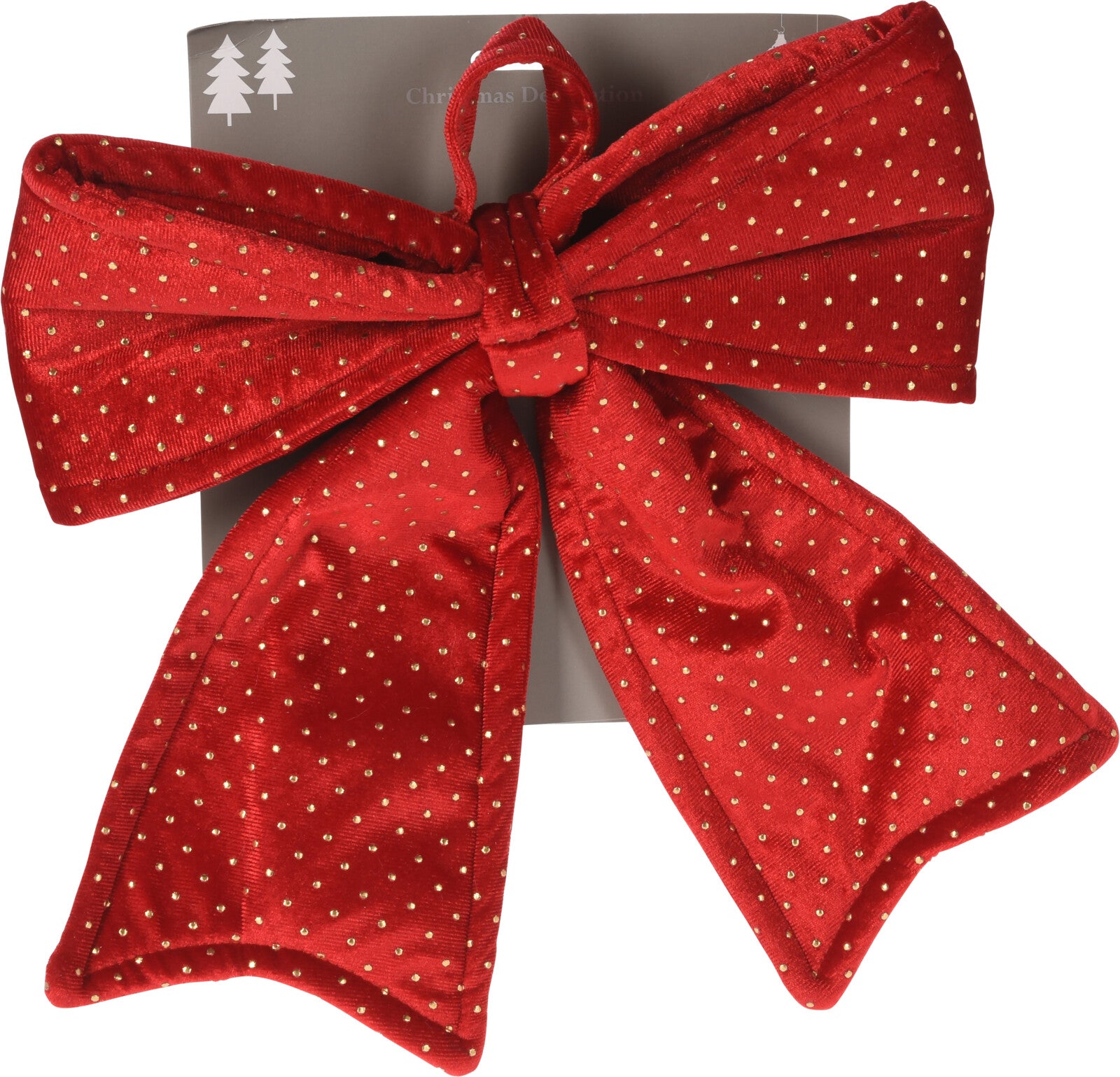 Fiocco velluto decorativo natalizio da 30 cm per addobbi e confezioni regalo - DeMatteis.it