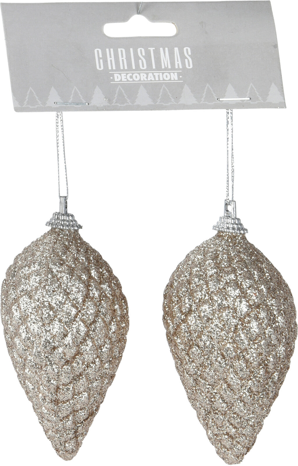 Set 2 Pigne Glitter decorazioni natalizie con effetto brillantinato diametro 9 cm per addobbi natalizi - DeMatteis.it