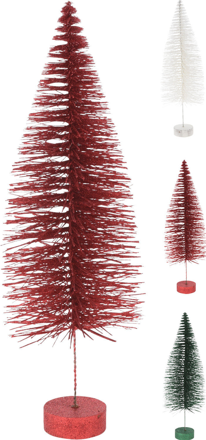 Albero di Natale decorativo rosso 40 cm con base per addobbi natalizi - DeMatteis.it