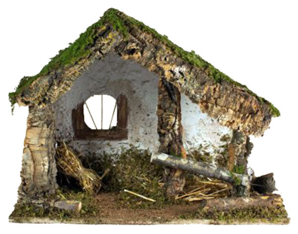 Capanna Presepe Con Finestra artigianale per allestimento presepe natalizio tradizionale italiano - DeMatteis.it