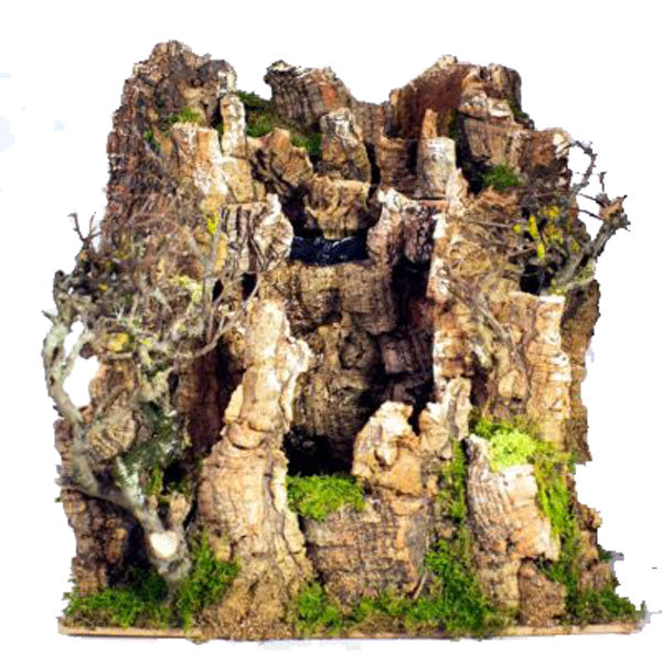 Cascata Velo Per Presepe ambientazione scenografica per presepe con rocce e vegetazione - DeMatteis.it