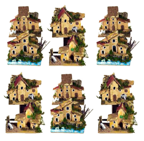 Casetta in cartone per presepe ambientazione natalizia artigianale italiana - DeMatteis.it