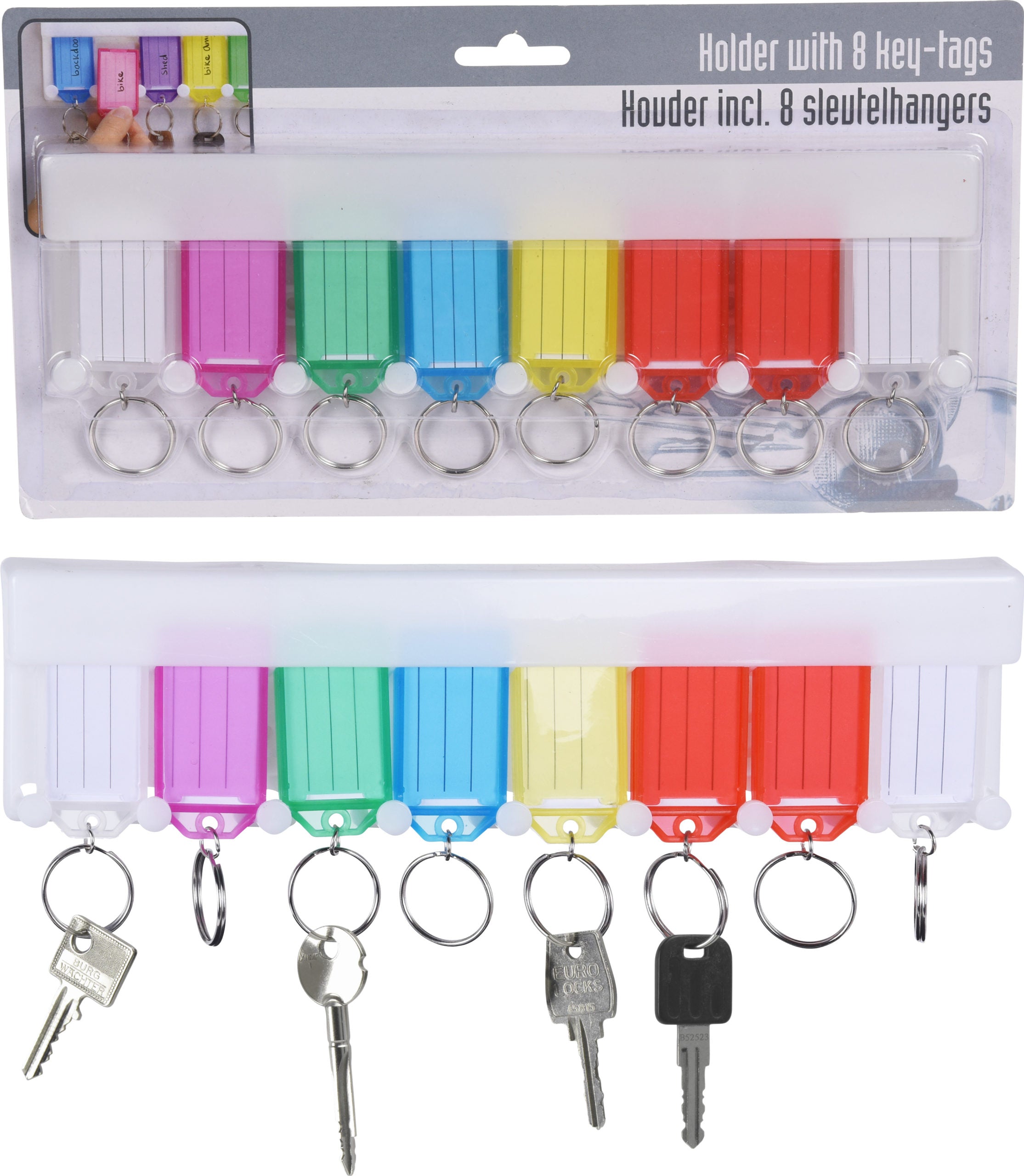 Supporto Con 8 Portachiavi Colorati