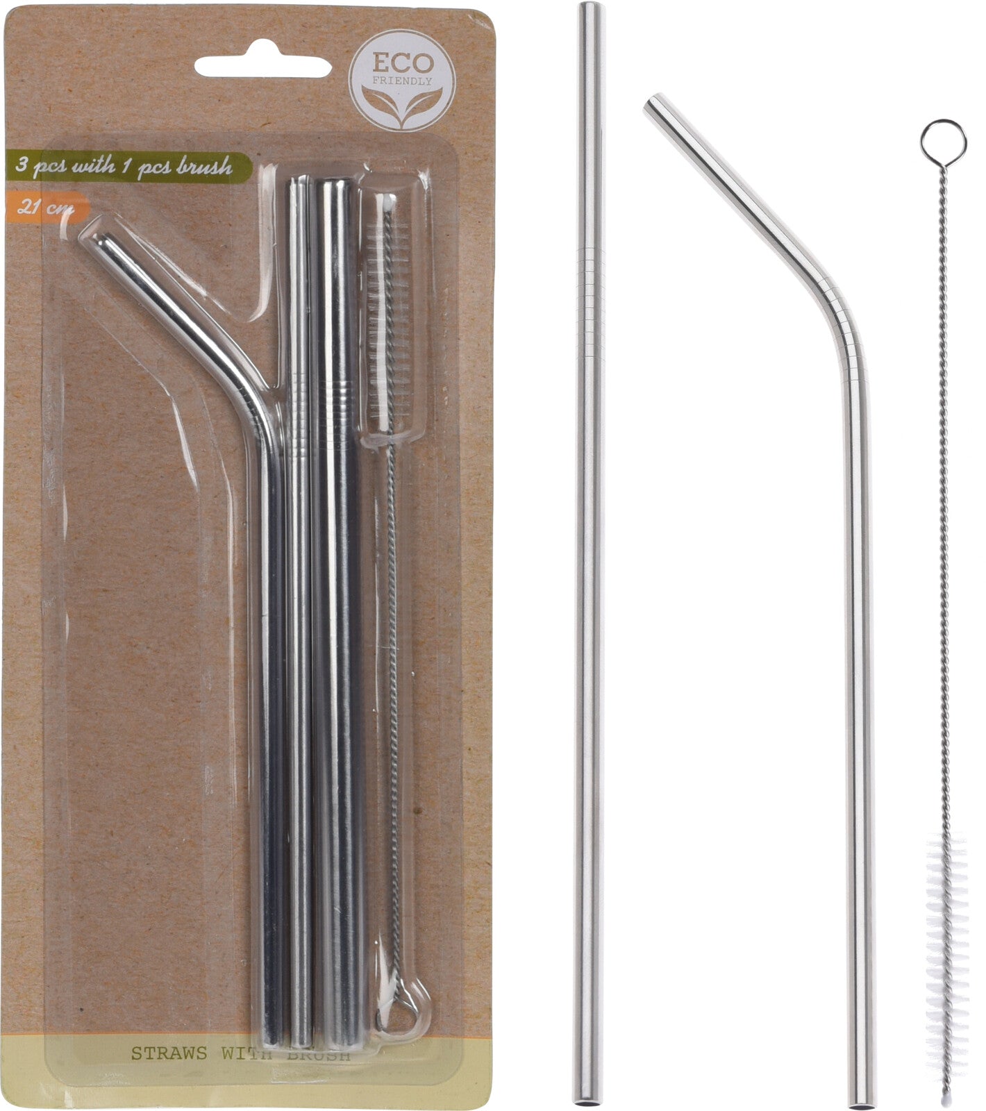 Set 4 Cannucce Inox Con Scovolino