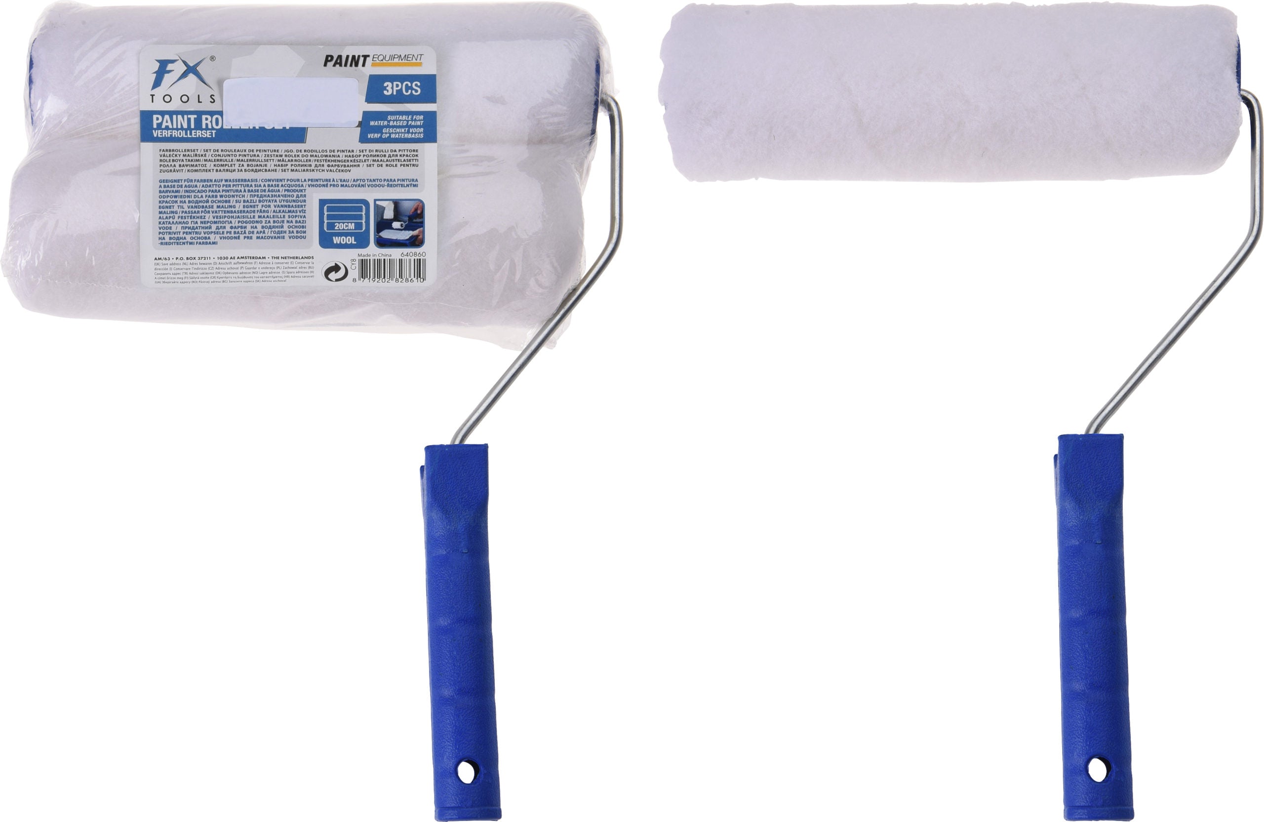 Set 2 Rulli 20 Cm Con Manico Ricambio