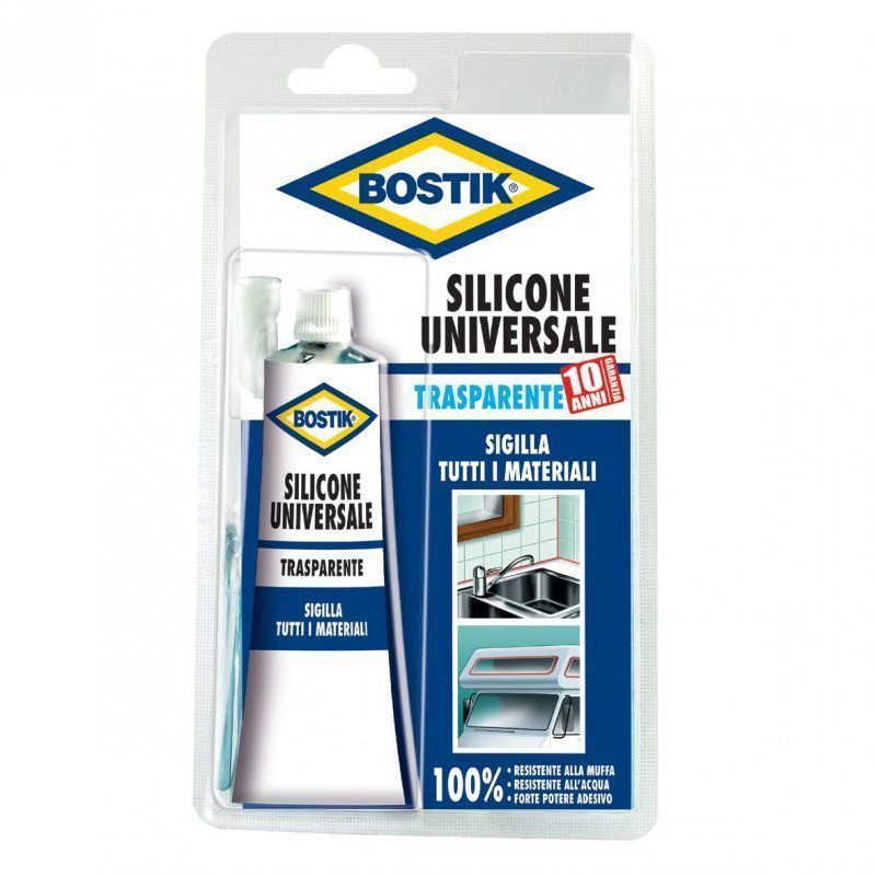 Silicone Universale Bostik trasparente da 60 ml sigillante per tutti i materiali in tubo - DeMatteis.it