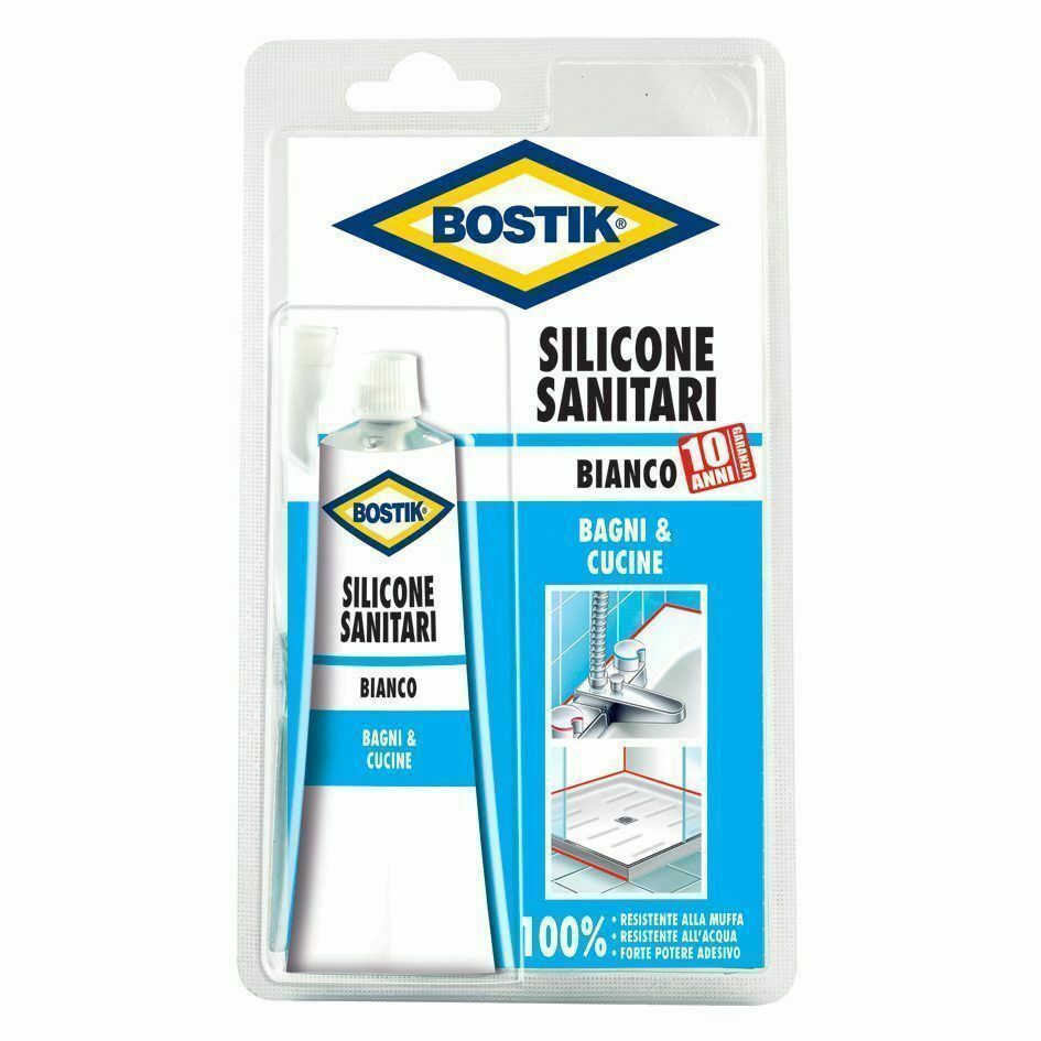 Silicone Sanitari Bostik Bianco 60 ml sigillante per bagni e cucine resistente a muffa e acqua - DeMatteis.it