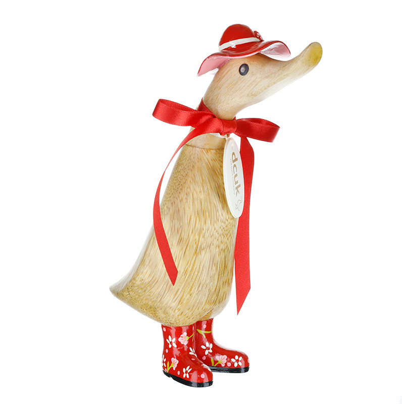 Anatra Legno Duck Company Rosso Decoro Floreale