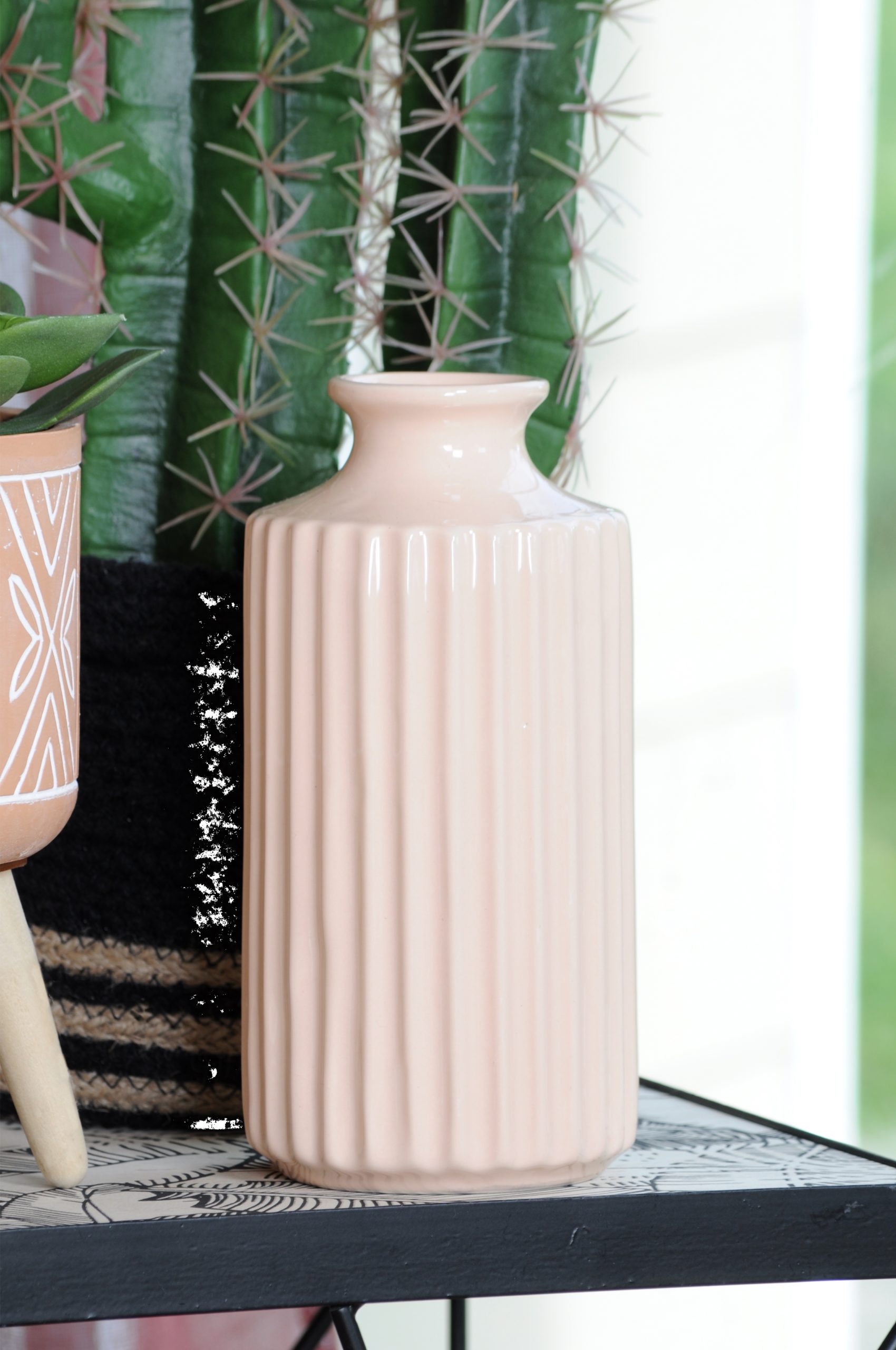 Vaso Per Fiori Rosa 10X10X21 Cm 1 Pezzo