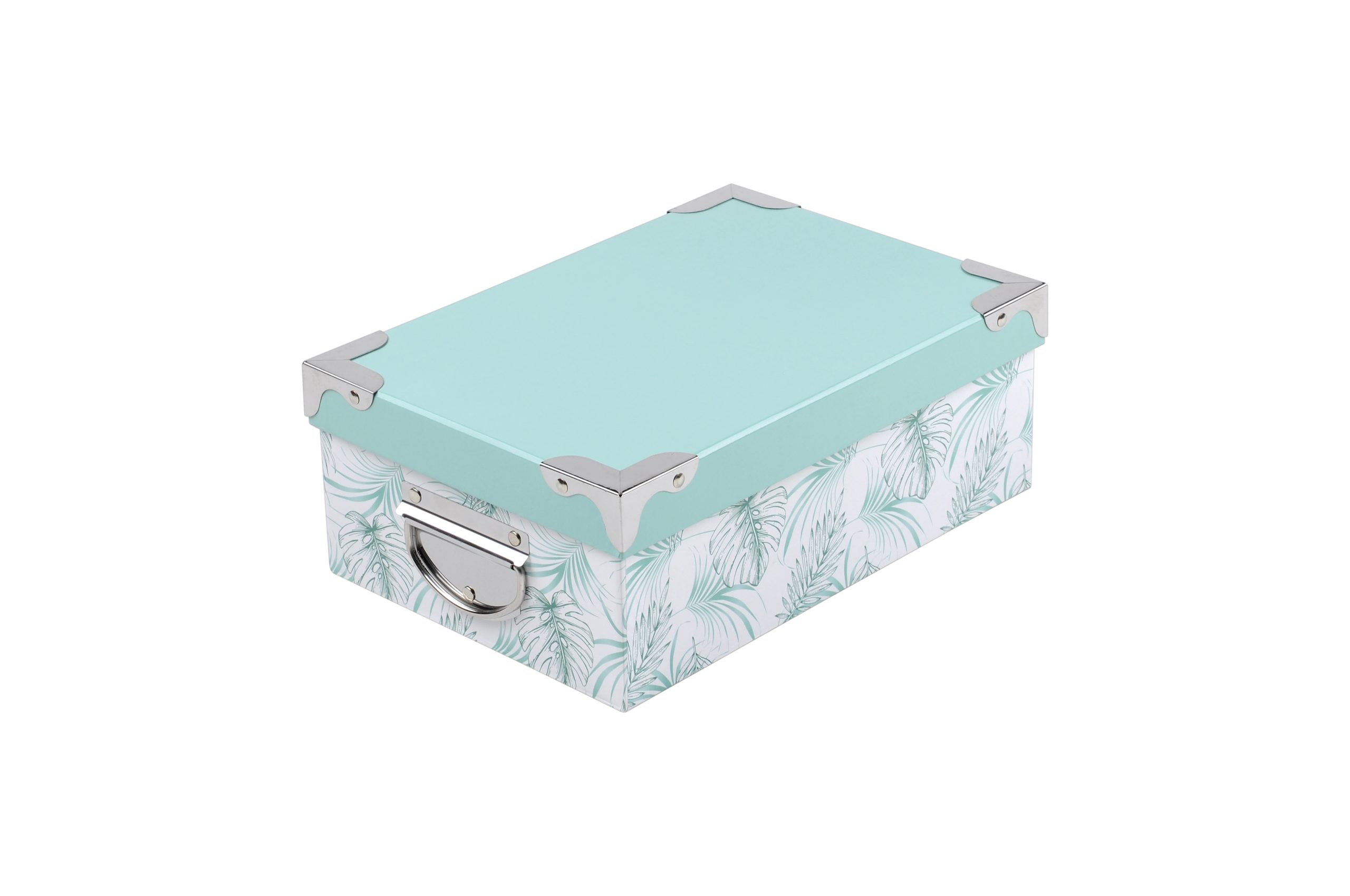 Scatola Acquamarina Con Fiori