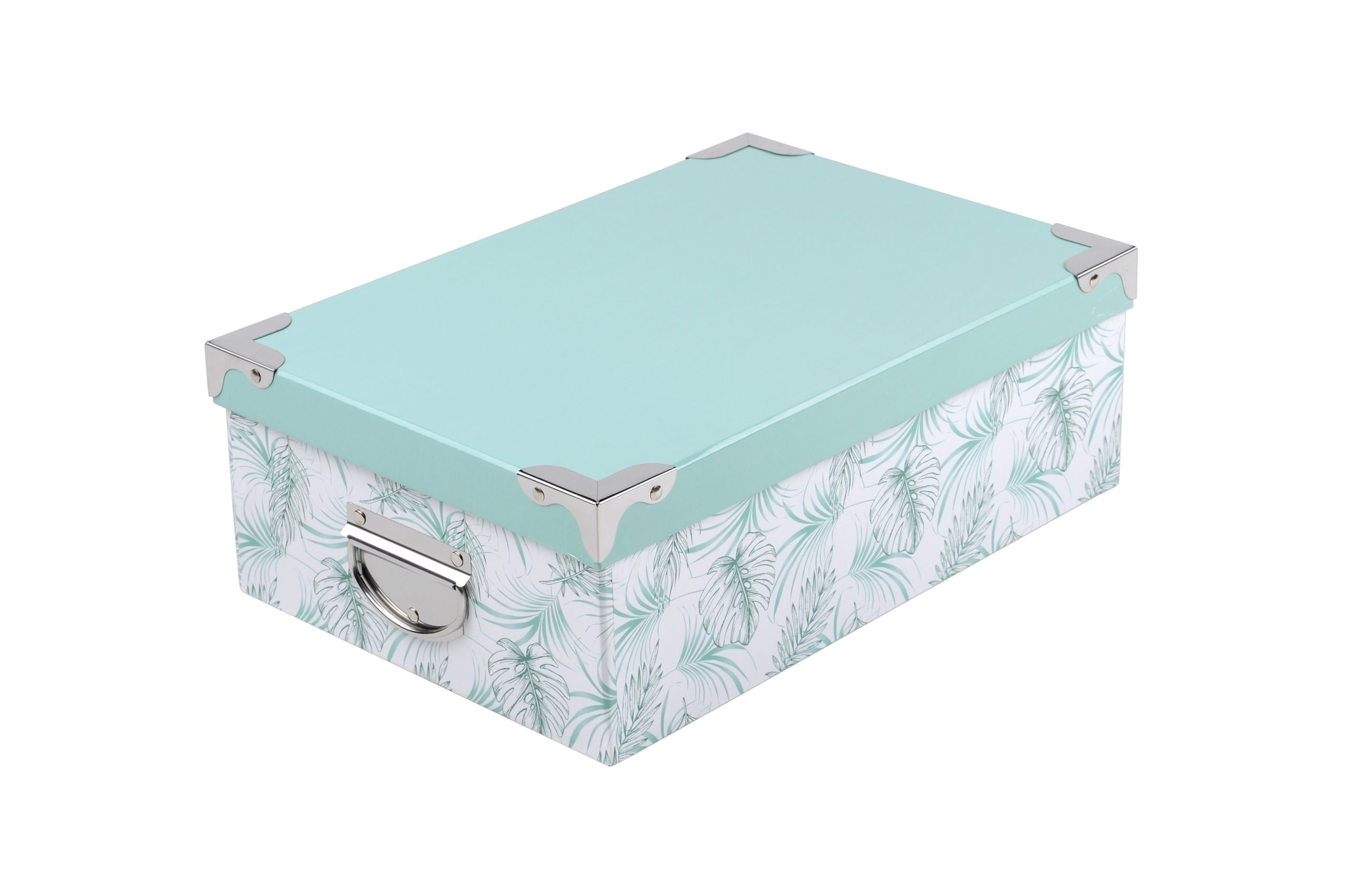 Scatola Acquamarina Con Fiori