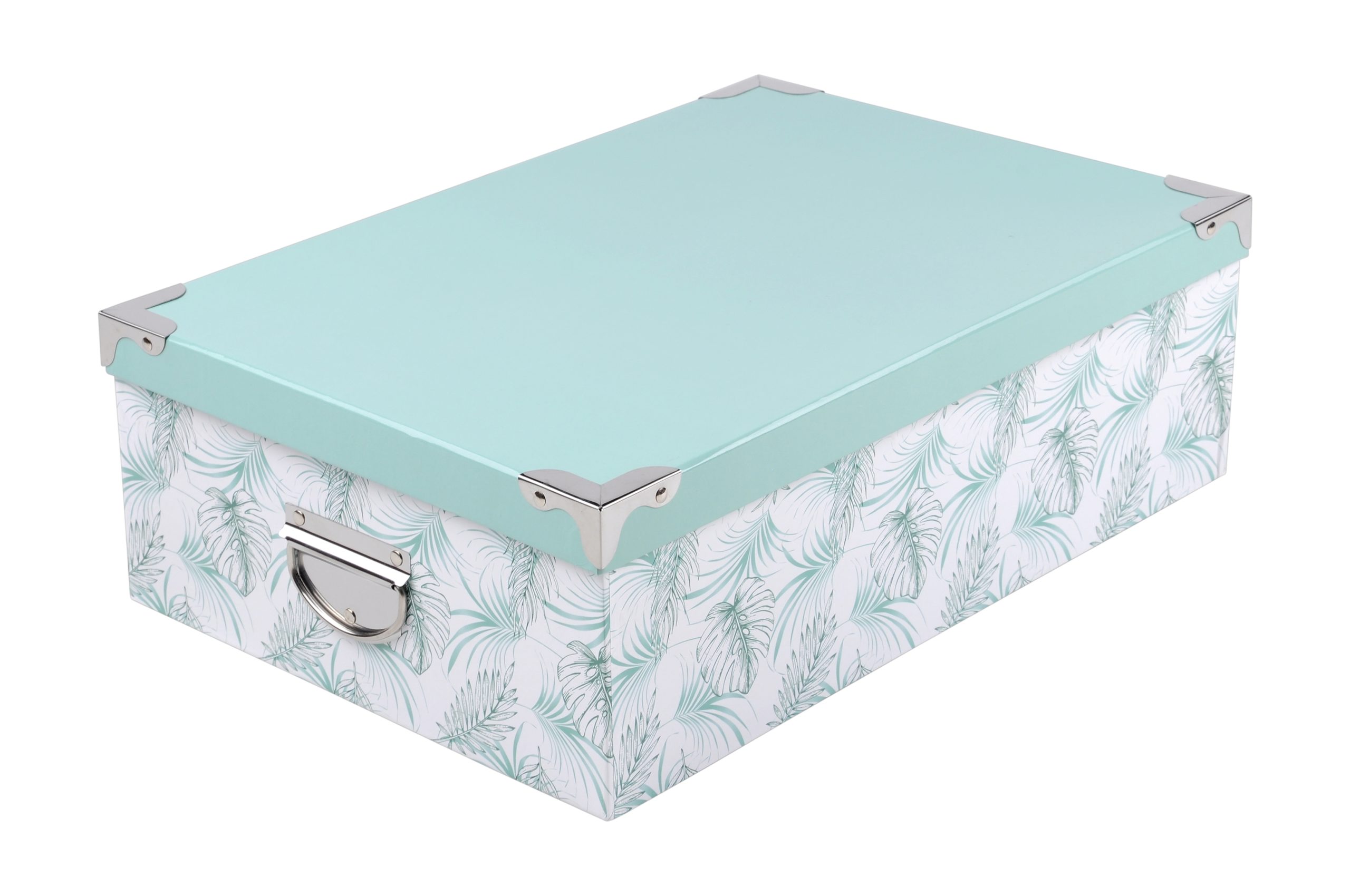 Scatola Acquamarina Con Fiori