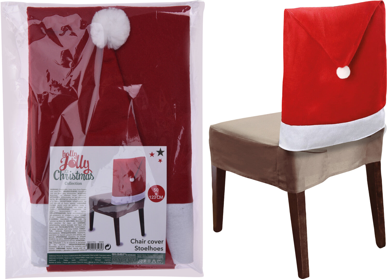 Coprisedia natalizio in feltro da 120 cm per decorazione sedie durante le festività natalizie - DeMatteis.it