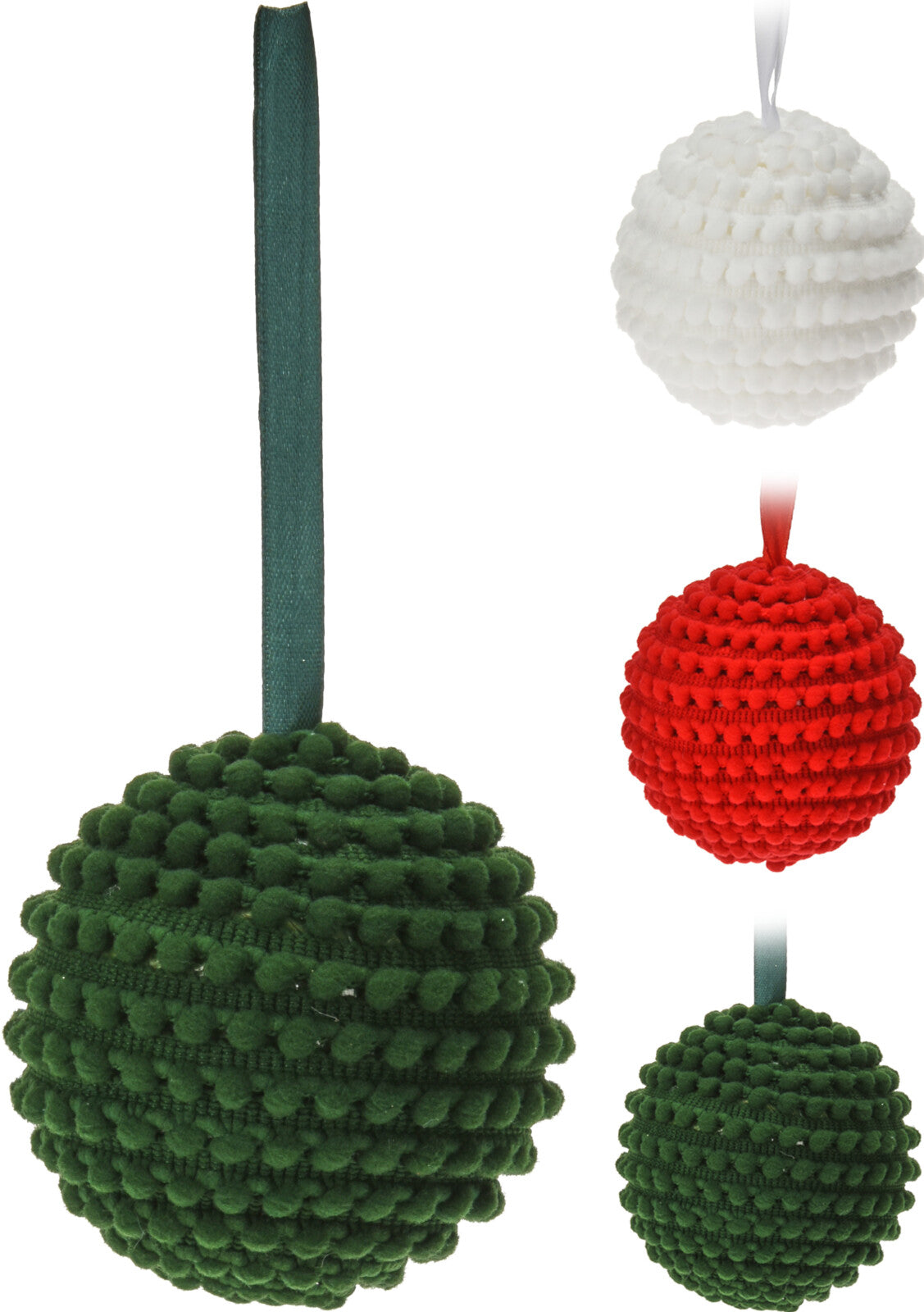 Palla di Natale Verde da 9 cm decorazione natalizia con nastro per albero - DeMatteis.it