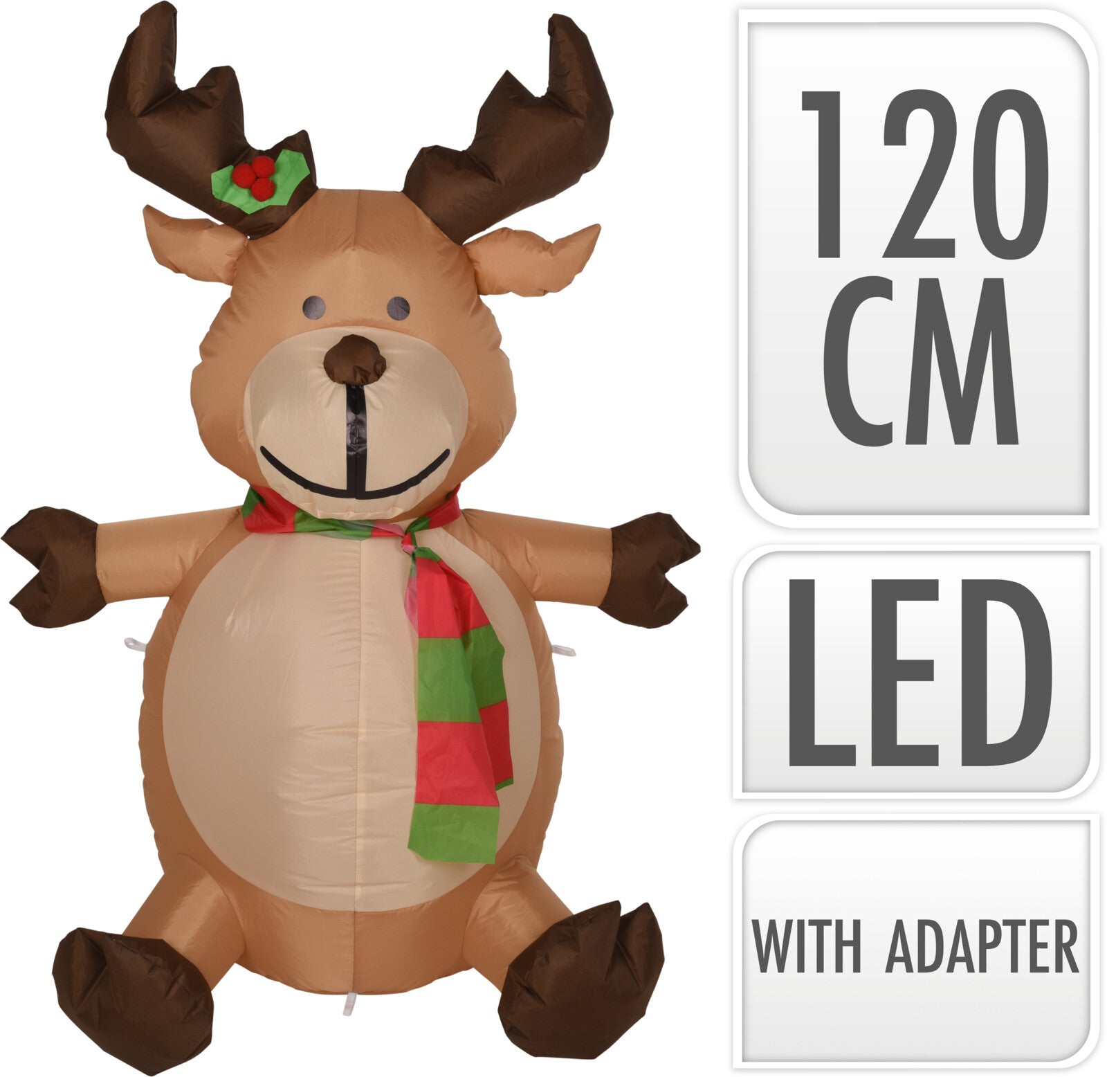 Renna Gonfiabile Con Led 120 Cm