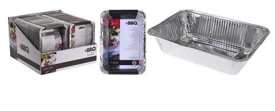 Set 5 Vaschette Alluminio 22X15,5X4 Cm