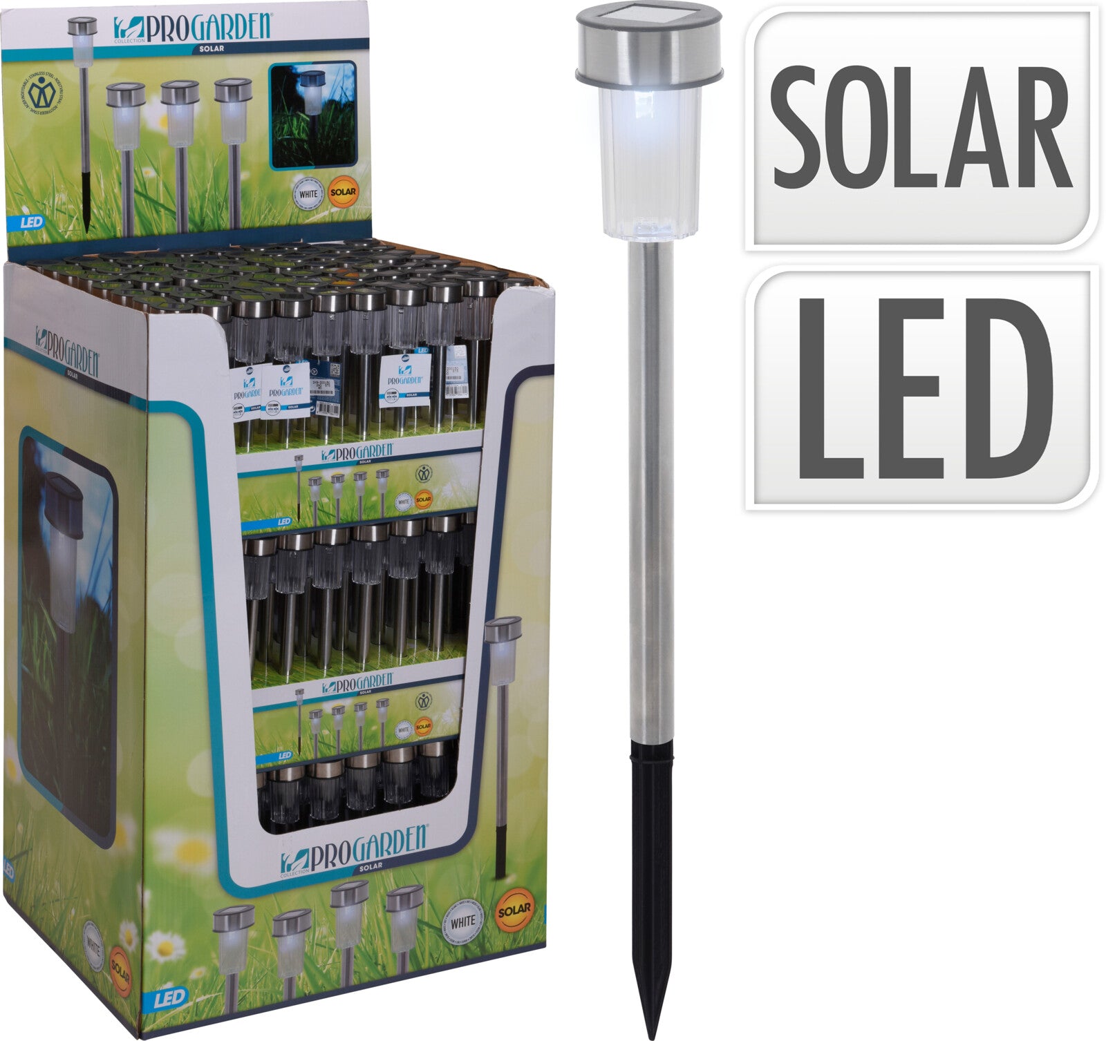 Lampada Solare Inox 4X36 Cm