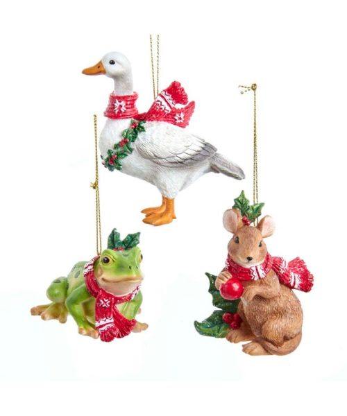 Animale Natalizio Pendente decorazione natalizia con animali e sciarpe rosse per addobbi festivi - DeMatteis.it