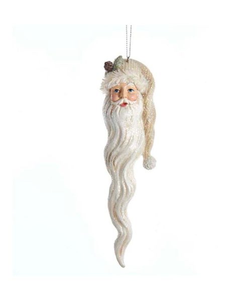 Babbo Natale Pendente Bianco Kurt S. Adler ornamento natalizio decorativo con cordino per appendere - DeMatteis.it