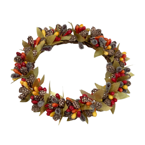 Corona Fiori Autunnali Arancioni D 12 Cm