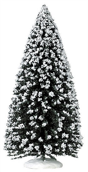 Evergreen Tree 12 Lemax, albero sempreverde innevato alto 12 cm per Villaggio di Natale, con rami verdi densi ricoperti di neve bianca e base stabile - DeMatteis.it