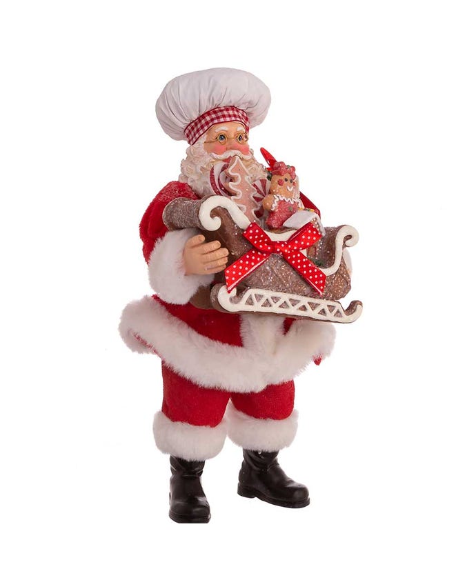 Santa Claus Chef decorazione natalizia figura Babbo Natale cuoco con cappello da chef Kurt S. Adler - DeMatteis.it