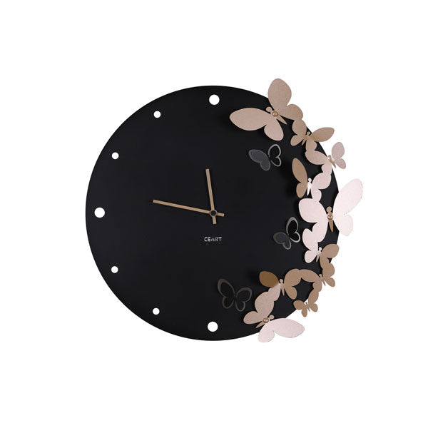 Orologio Metallo Farfalle 3D Nero Oro