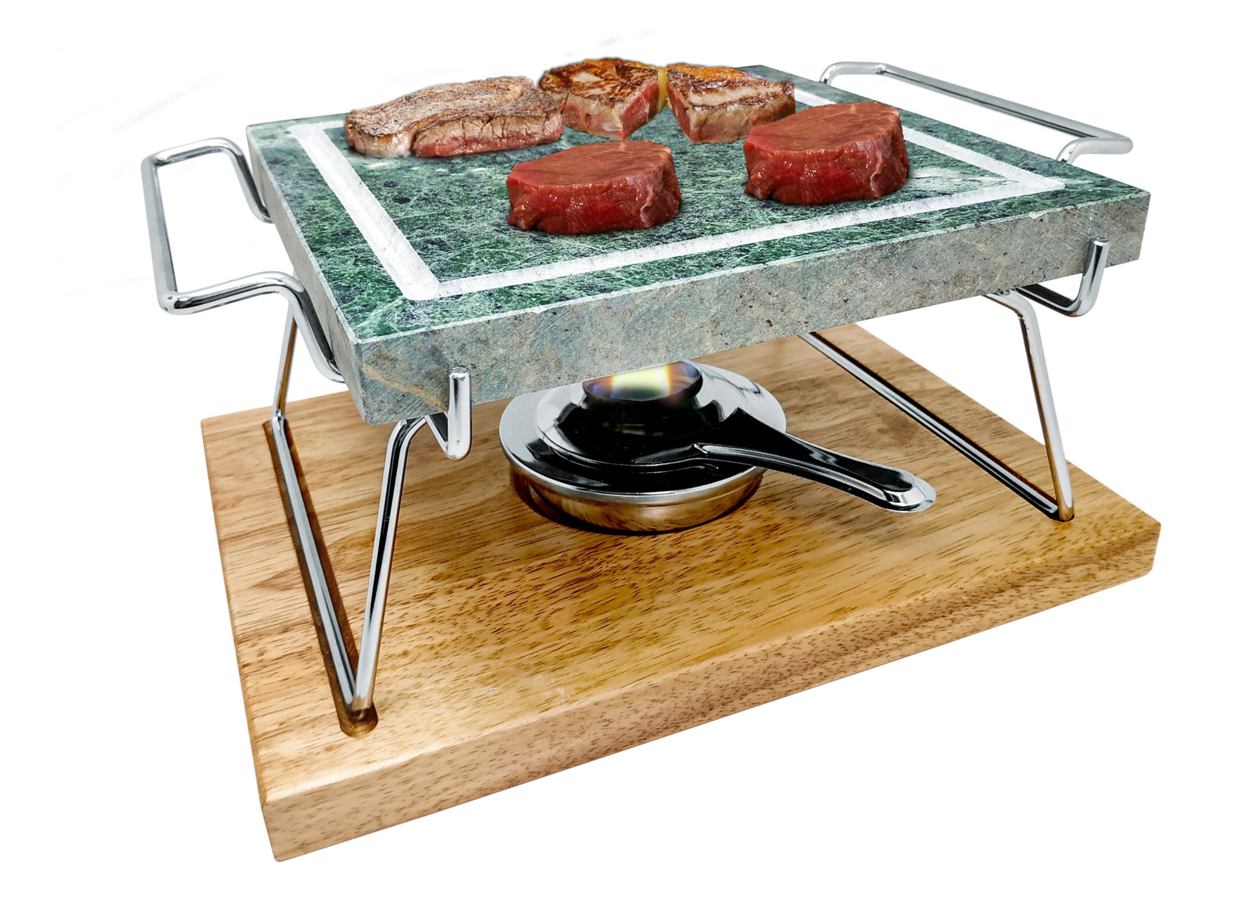 Set Pietra Per Carne Con Bruciatore