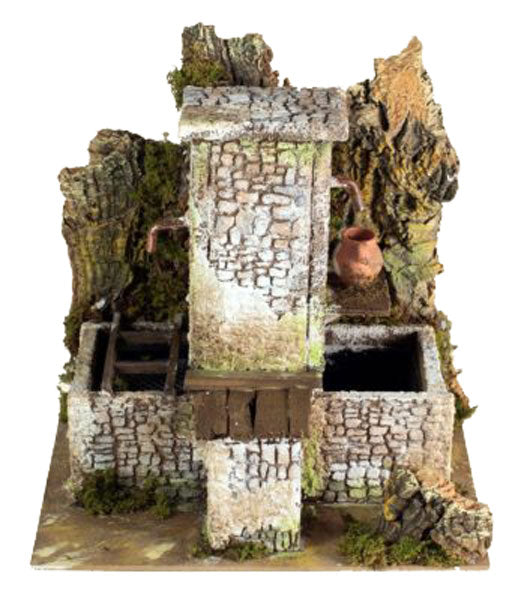 Fontana Per Presepe artigianale italiana per ambientazioni natalizie tradizionali - DeMatteis.it