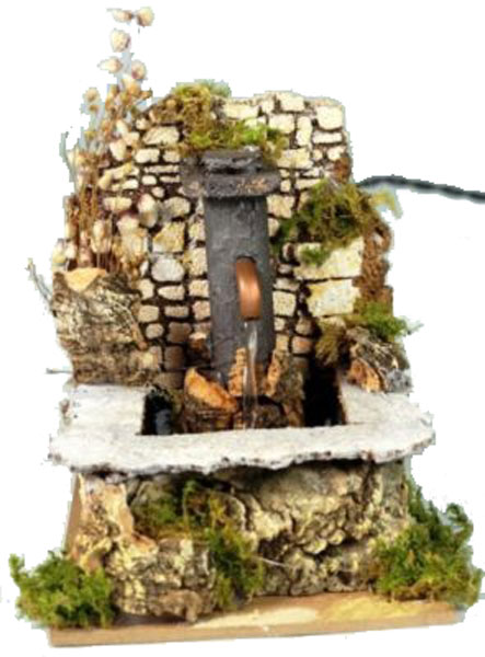 Fontanella Presepe decorativa con illuminazione per allestimenti natalizi artigianali - DeMatteis.it