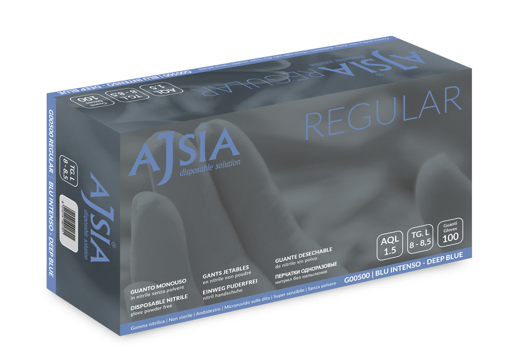 Guanti Nitrile Regular Blu Taglia Xl 100 Pezzi Ajsia
