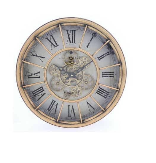 Orologio Con Meccanismo D46X8,5Cm Rame Antico