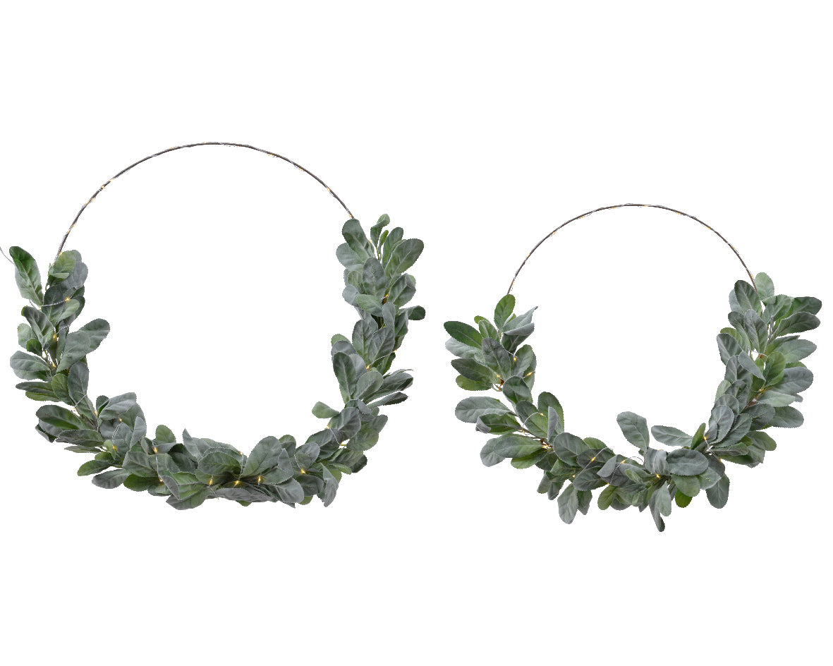 Ghirlanda Luminosa Natalizia Warm White set 2 pezzi da 65 cm con micro LED per decorazione natalizia - DeMatteis.it