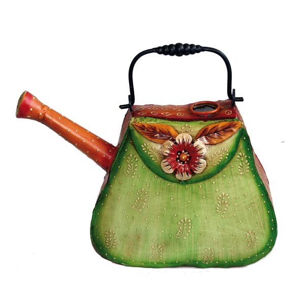 Innaffiatoio Metallo Verde Con Fiore