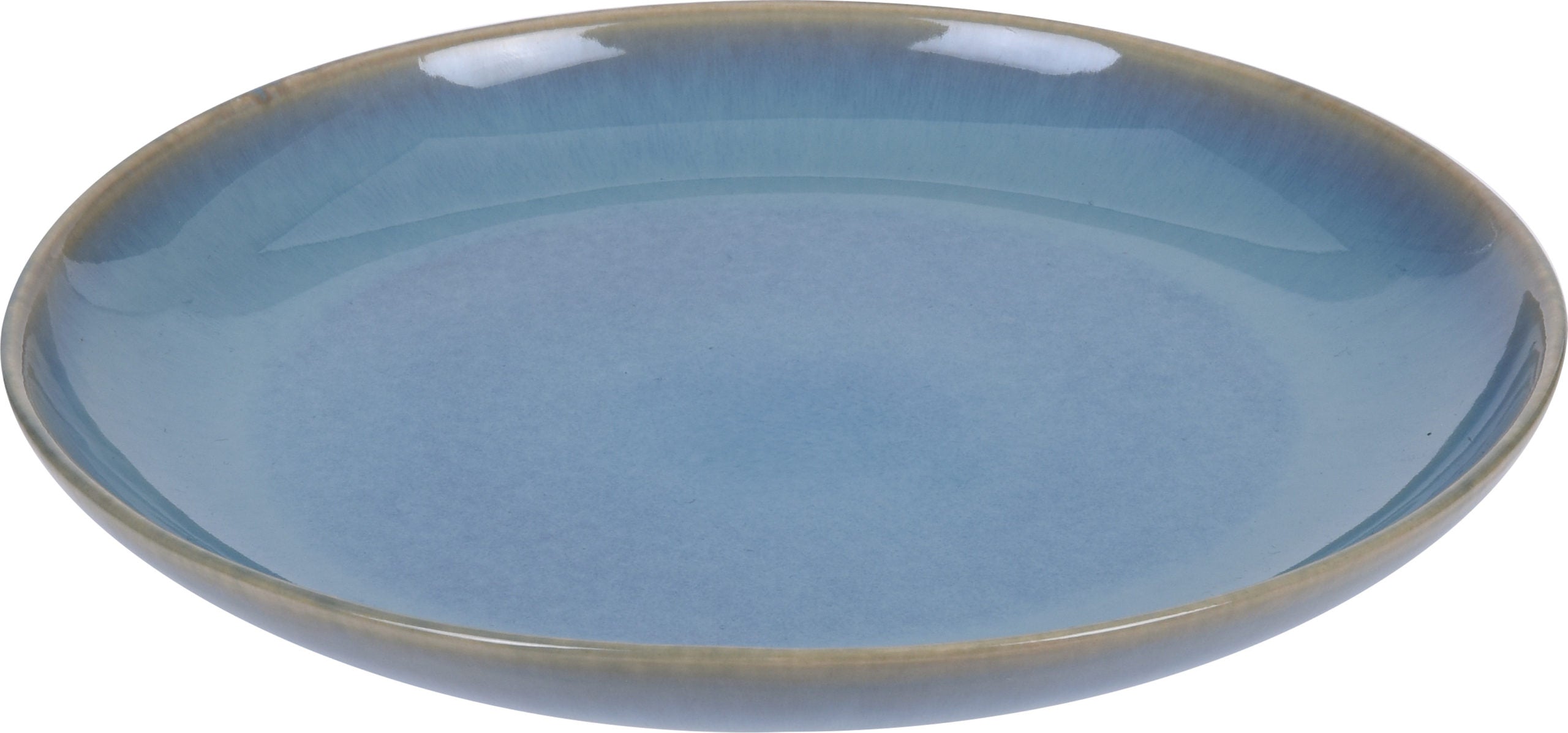 Piatto Azzurro Bordo Crema 21 Cm