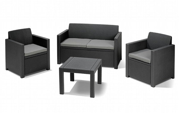 SALOTTO KETER ALABAMA LOUNGE SET GRAFITE