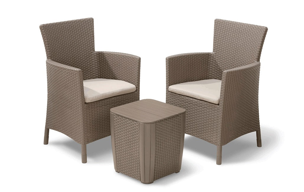 IOWA BALCONY SET CAPPUCCINO CON CUSCINI