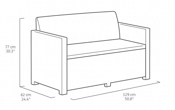 SALOTTO KETER ALABAMA LOUNGE SET CAPPUCCINO CON CUSCINI